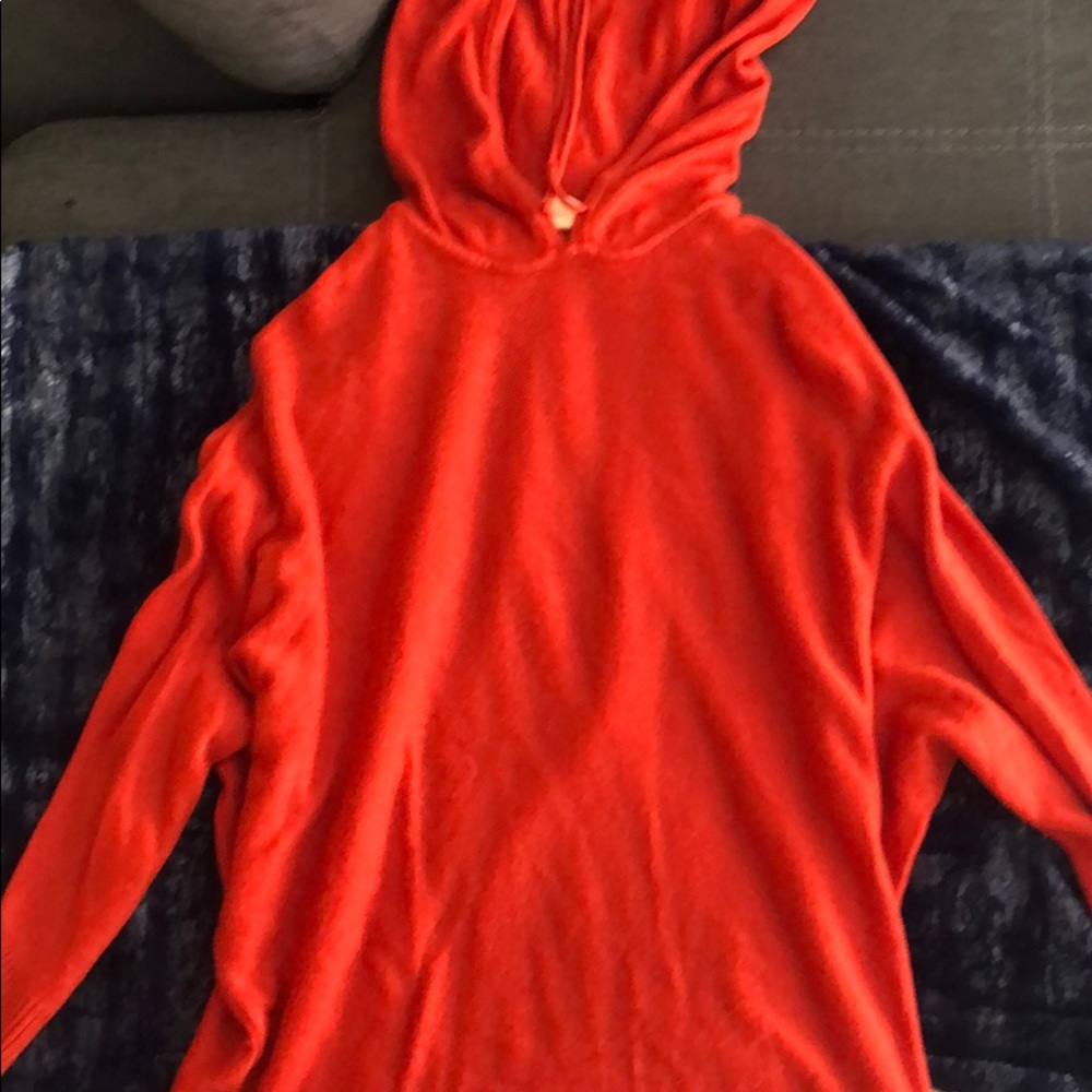 A hoodie cashmere sweater that is super comfy